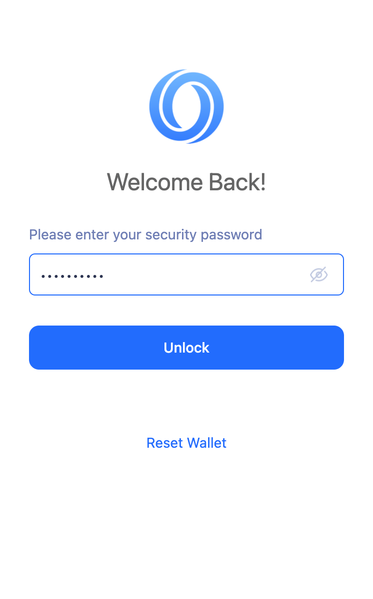 Unlock your Oasis Wallet Extension